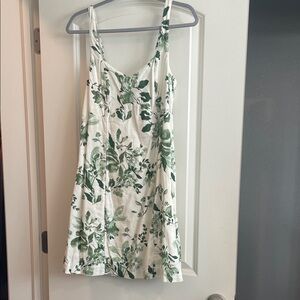 Abercrombie & Fitch Corset Seamed Linen Blend Mini Dress